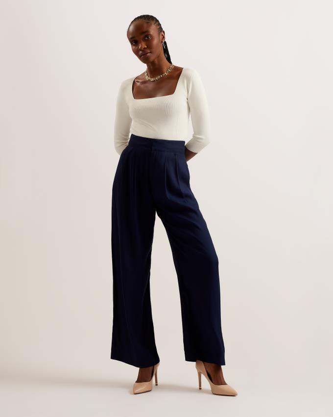 Pantalon Ted Baker Wide Leg Bleu Marine Femme | RNM-91349806